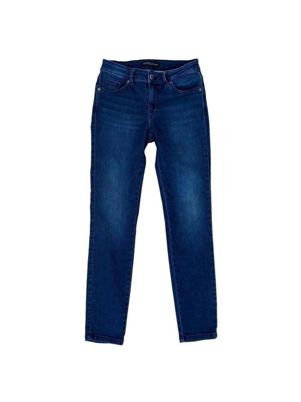 Guess jeans mid rise skinny dark blue stretchy denim medium waist size 26